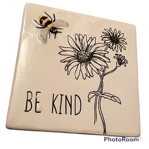 Be Kind Square Ceramic Decor Accent NWT